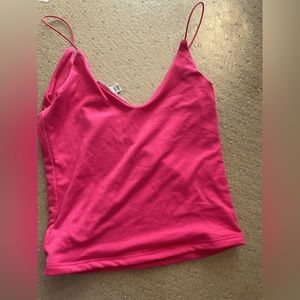 Hot pink cropped tank top